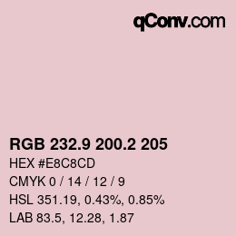 Color code: RGB 232.9 200.2 205 | qconv.com
