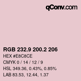 カラーコード: RGB 232.9 200.2 206 | qconv.com