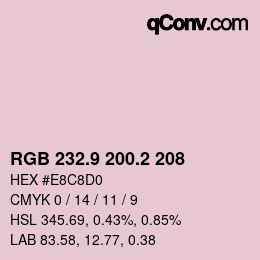 カラーコード: RGB 232.9 200.2 208 | qconv.com