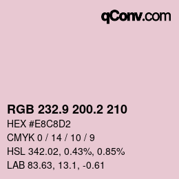 Farbcode: RGB 232.9 200.2 210 | qconv.com