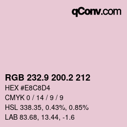 Farbcode: RGB 232.9 200.2 212 | qconv.com