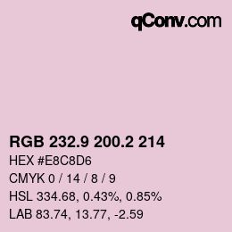 Color code: RGB 232.9 200.2 214 | qconv.com