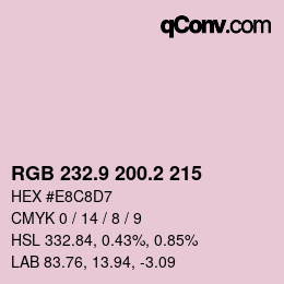 カラーコード: RGB 232.9 200.2 215 | qconv.com