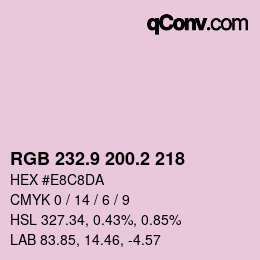 カラーコード: RGB 232.9 200.2 218 | qconv.com