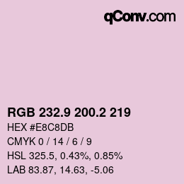 Farbcode: RGB 232.9 200.2 219 | qconv.com