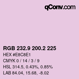 Color code: RGB 232.9 200.2 225 | qconv.com