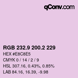 Color code: RGB 232.9 200.2 229 | qconv.com