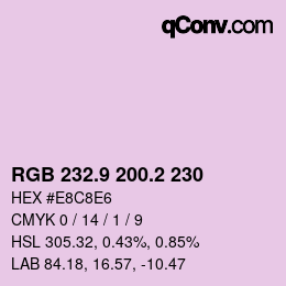Color code: RGB 232.9 200.2 230 | qconv.com