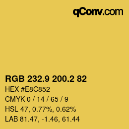 カラーコード: RGB 232.9 200.2 82 | qconv.com