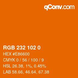 Farbcode: RGB 232 102 0 | qconv.com