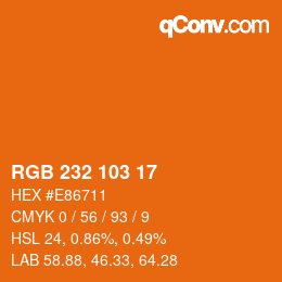 カラーコード: RGB 232 103 17 | qconv.com