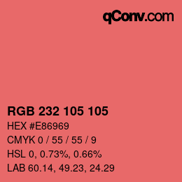 Color code: RGB 232 105 105 | qconv.com