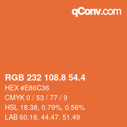 カラーコード: RGB 232 108.8 54.4 | qconv.com