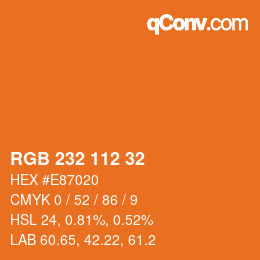 Color code: RGB 232 112 32 | qconv.com
