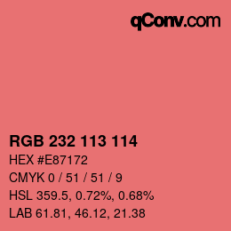 Color code: RGB 232 113 114 | qconv.com