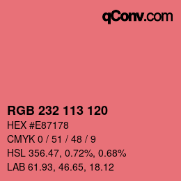 Color code: RGB 232 113 120 | qconv.com