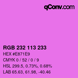 Color code: RGB 232 113 233 | qconv.com