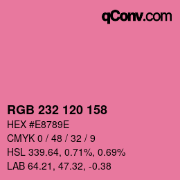 颜色代码: RGB 232 120 158 | qconv.com