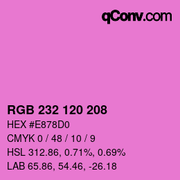 颜色代码: RGB 232 120 208 | qconv.com