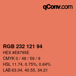 Color code: RGB 232 121 94 | qconv.com