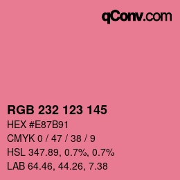 Color code: RGB 232 123 145 | qconv.com