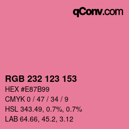Color code: RGB 232 123 153 | qconv.com