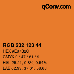 カラーコード: RGB 232 123 44 | qconv.com