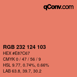 Color code: RGB 232 124 103 | qconv.com
