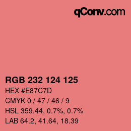 Color code: RGB 232 124 125 | qconv.com