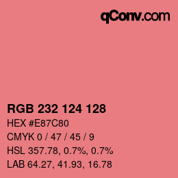 Color code: RGB 232 124 128 | qconv.com