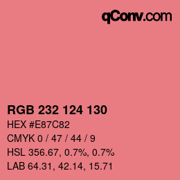 Color code: RGB 232 124 130 | qconv.com