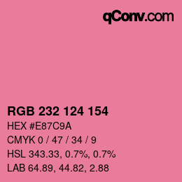 Color code: RGB 232 124 154 | qconv.com