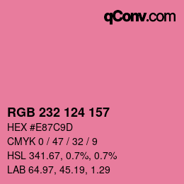 Color code: RGB 232 124 157 | qconv.com