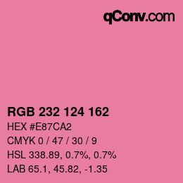 Color code: RGB 232 124 162 | qconv.com