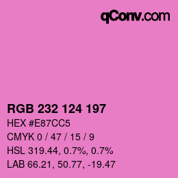 Color code: RGB 232 124 197 | qconv.com
