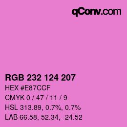 Color code: RGB 232 124 207 | qconv.com