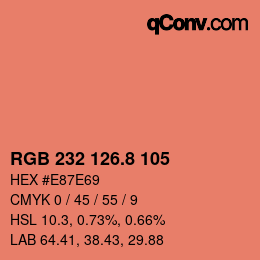 カラーコード: RGB 232 126.8 105 | qconv.com