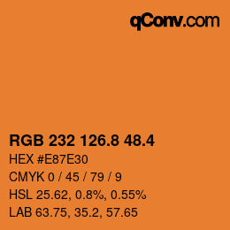 カラーコード: RGB 232 126.8 48.4 | qconv.com