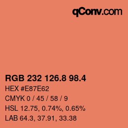 カラーコード: RGB 232 126.8 98.4 | qconv.com
