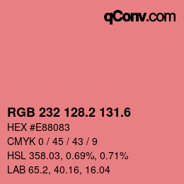 カラーコード: RGB 232 128.2 131.6 | qconv.com