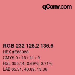 カラーコード: RGB 232 128.2 136.6 | qconv.com
