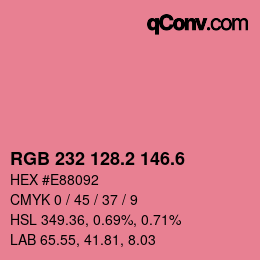 カラーコード: RGB 232 128.2 146.6 | qconv.com