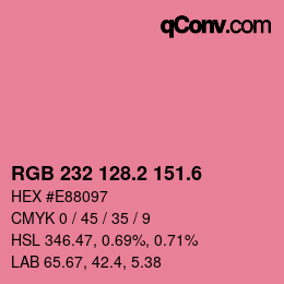 カラーコード: RGB 232 128.2 151.6 | qconv.com