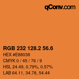 カラーコード: RGB 232 128.2 56.6 | qconv.com