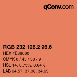 カラーコード: RGB 232 128.2 96.6 | qconv.com