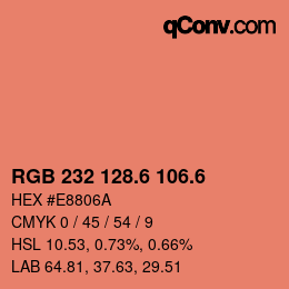 カラーコード: RGB 232 128.6 106.6 | qconv.com