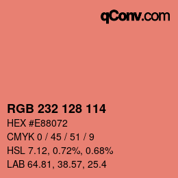 Color code: RGB 232 128 114 | qconv.com