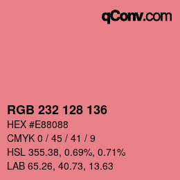 カラーコード: RGB 232 128 136 | qconv.com