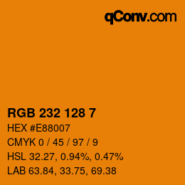 Color code: RGB 232 128 7 | qconv.com