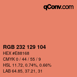 カラーコード: RGB 232 129 104 | qconv.com
